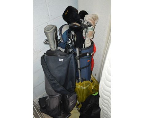 TWO GOLF BAGS CONTAINING KING, Lynx, Dunlop golf clubs