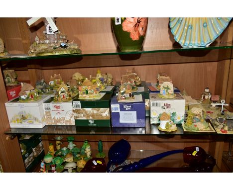 TWENTY FOUR LILLIPUT LANE SYMBOL OF MEMBERSHIP SCULPTURES, 'Packhorse Bridge' 1986, 'Little Lost Dog' 1987/88, 'Wishing Well'