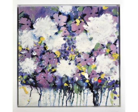 DANIELLE O'CONNOR AKIYAMA (CANADA 1957), 'Posterity III', stylised blossoms, a Limited Edition print on canvas, signed lower 