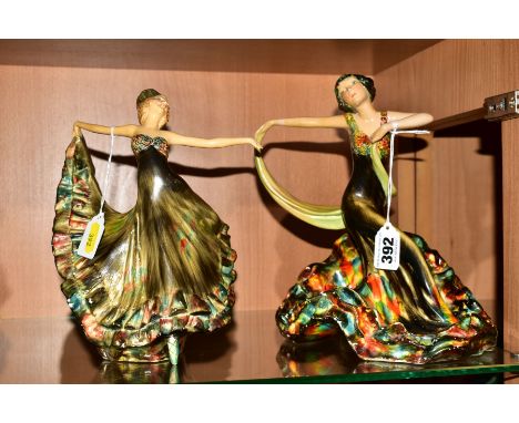 TWO WADE ART DECO STYLE FIGURINES, 'Argentina', height approximately 24cm and 'Zena', height approximately 21.5cm (fingers br