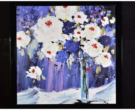 DANIELLE O'CONNOR AKIYAMA (CANADIAN 1957), 'Beauty', stylised flowers in a vase, a Limited Edition print, 22/95, signed middl