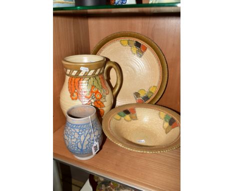 A CHARLOTTE RHEAD FOR CROWN DUCAL VASE, blue tube lined decoration of flowers and foliage, signed to base and No154, height 1