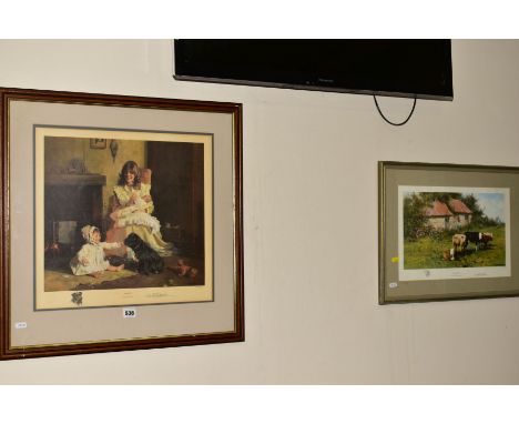 DAVID SHEPHERD (1931-2017) 'BISCUITS' a limited edition print of a mother and children, signed to lower margin 911/1200, moun