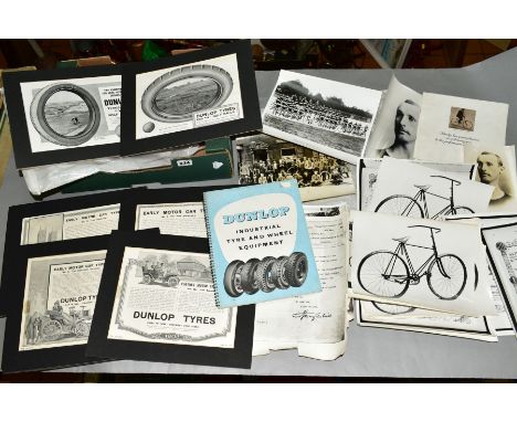 A COLLECTION OF BLACK AND WHITE DUNLOP CYCLING PHOTOS