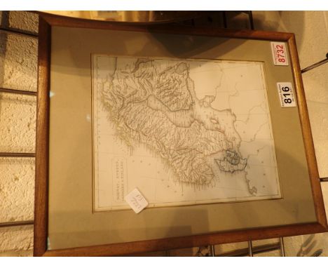 Hand coloured antique print of Scandinavia, 20 x 24 cm 