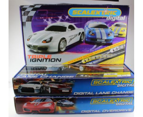 Scalextric Digital. Three Scalextric boxed sets, comprising Digital Lane Change; Digital Overdrive; Triple Ignition (each loo