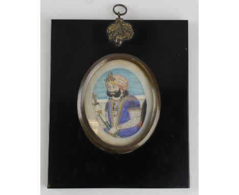 Portrait miniature. Oil on ivory, depicting an Arabian gentleman, circa 19th century, contained in a later frame, image size 