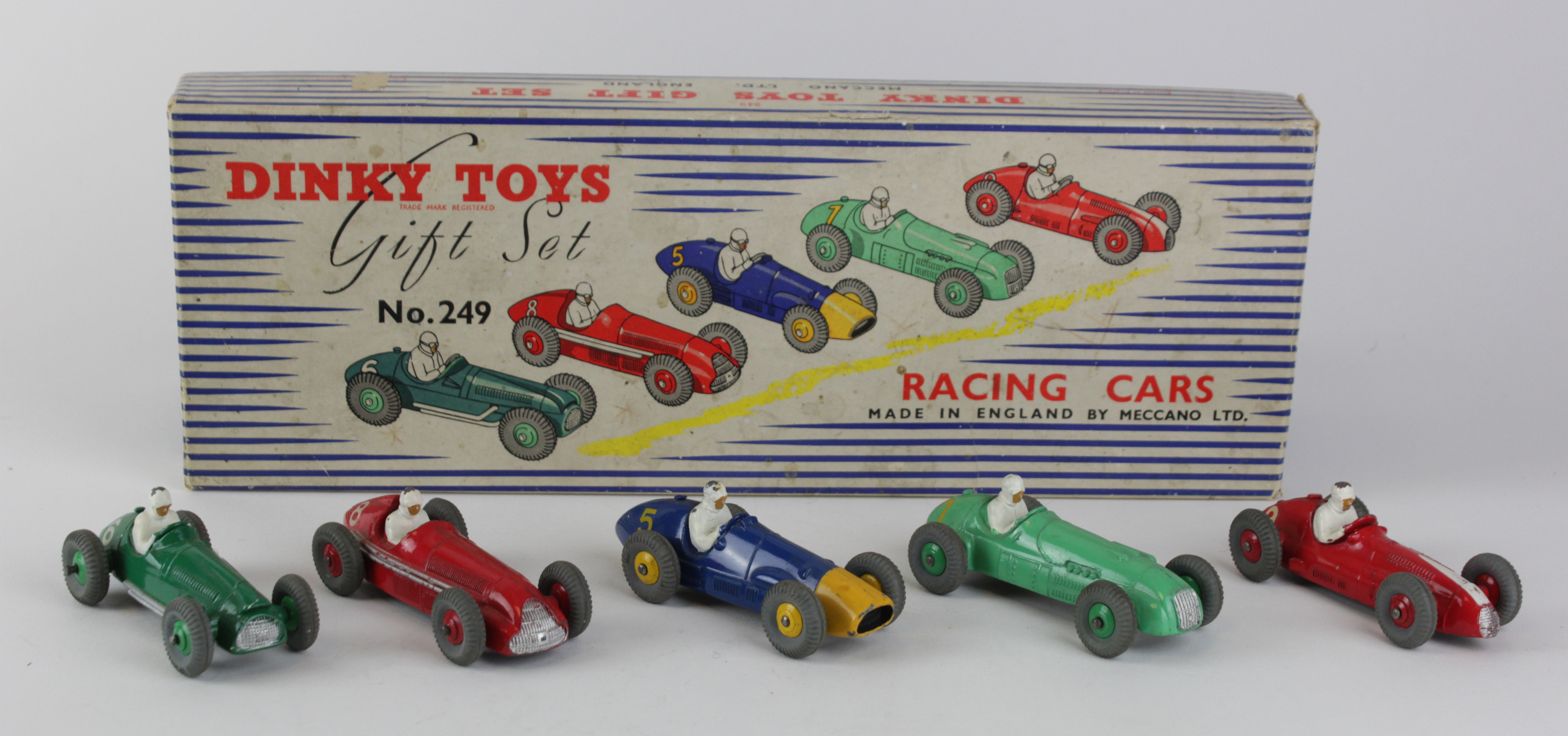 Dinky Toys Gift Set, no. 249 (Racing Cars), all five cars present