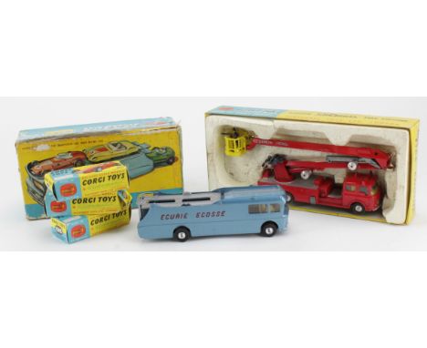 Corgi Major Toys, Gift Set no. 16, containing transporter, 2 x 150S & 1 x 152S racing cars (cars boxed), contained in origina