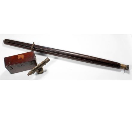 Surveyors level by F. Robson, Newcastle on Tyne, circa early 20th century, length 26cm approx, contained in original fitted b