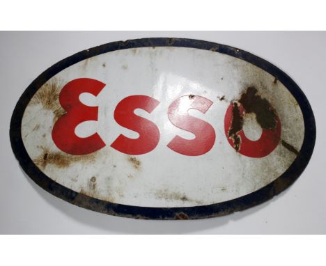 Esso. Large double sided enamel Esso sign, 98cm x 63cm approx.