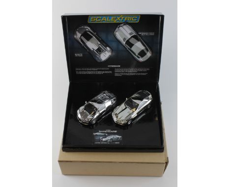 Scalextric Hypercars limited edition box set (C3169A), 'Fully Chromed Bugatti Veyron & Mercedes-Benz SLR McLaren', contained 