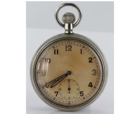 British Military Issue General Service Time Piece (GSTP). The cream dial with arabic numerals and subsidiary second dial at 6