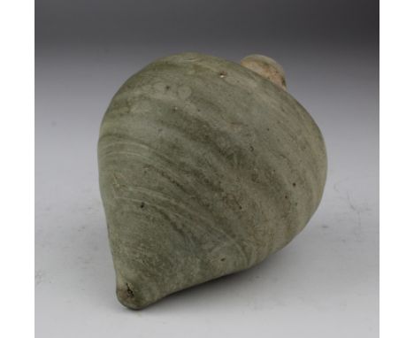Byzantine Greek Fire Grenade, ca. 700 - 1000 A.D. Byzantine. Fine light-green glaze. Museum Quality condition. 130 mm. Weight