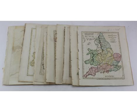 Wilkinson (Robert). A collection of eighteen hand coloured maps, circa 1794-1801, including World, Romanum Imperium, Dioceses