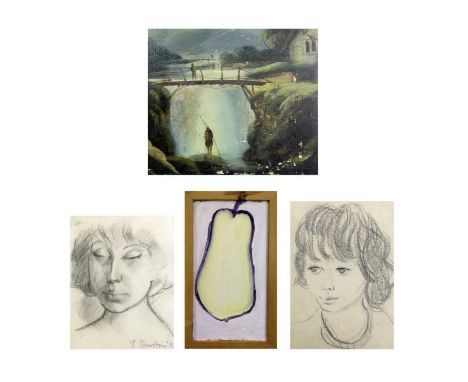Donald Sinclair SWAN (1918-2004) Portrait of a Young GirlGraphite24cm x 17cmTogether with another graphite portrait signed T.