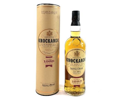 Whisky - Knockando Pure Single Malt Scotch Whisky.  Distilled in 1987, 70cl, 40% vol., in original card tube.