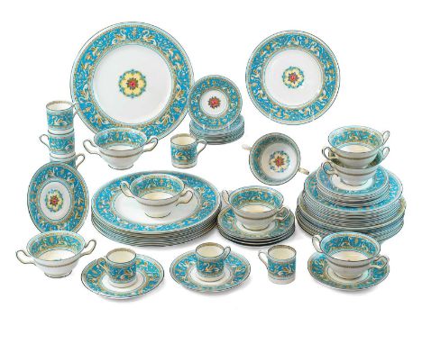 A Wedgwood 'Florentine' dinner and coffee service. Comprising eight dinner plates, eight breakfast/lunch plates, eight side p