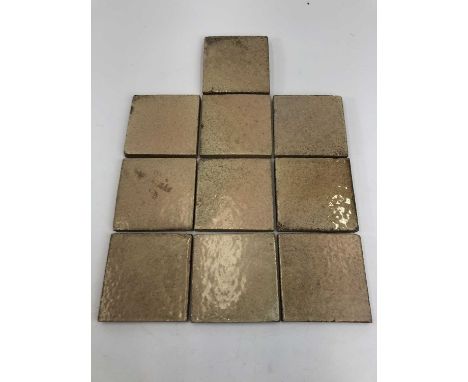 Ten Leach pottery tiles. With impressed marks to the back, 10.2cm x 10.2cm. (10)