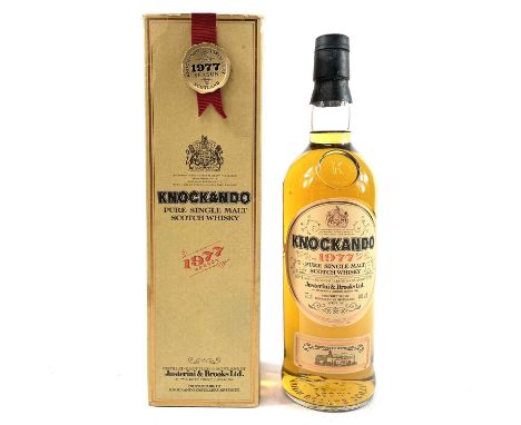 Whisky - Knockando Pure Single Malt Scotch Whisky. 1977 Season, 75cl, 40% vol., boxed and with leaflet.