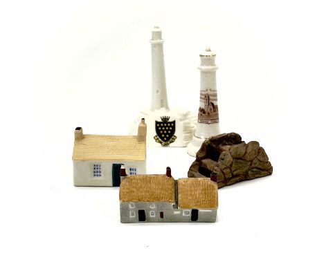 A rare Goss model of a Cornish stile. Length 7.5cm, together with Goss models of The First and Last Post Office, First and La