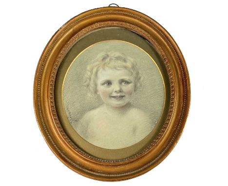 SCHREIBER (Late 19th/Early 20th Century Continental School)  Portrait of a child Charcoal and coloured chalkSigned 25cm x 21c