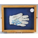 Signed Golf Glove with indistinct signature - needing some research framed and mounted under