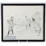 D L Ghilchik (1892-1972) original pen and ink humorous large golfing sketch signed