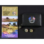 Scarce 2001 Ryder Cup ball marker, pitch repairer and tee leather pouch - still retaining the