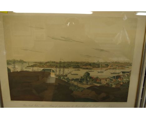 William Dymock, a set of four views of 'New South Wales, 1810', lithograph, I.33.5 x 49cm; together with another view of 'Pot