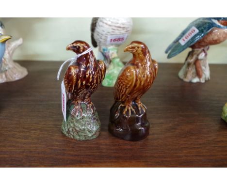 Beswick: eagle whisky flask, 2104; together with another similar.  Condition Report: One with contents. 