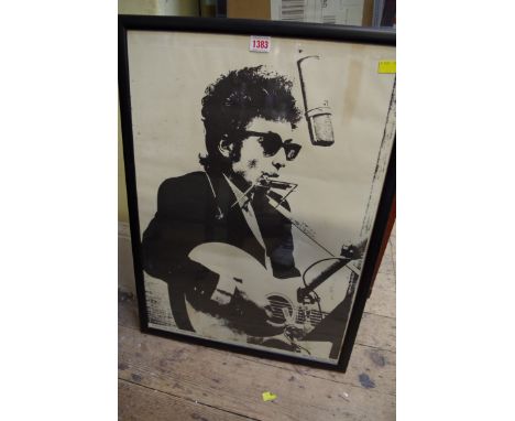 Music Poster: a 1969 Bob Dylan Isle of Wight Festival of Music poster, 62 x 45cm. 