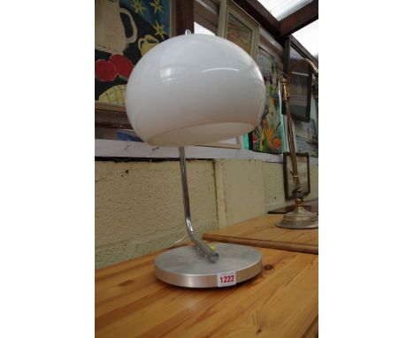 A vintage chrome table lamp; together with another brass adjustable table lamp. 