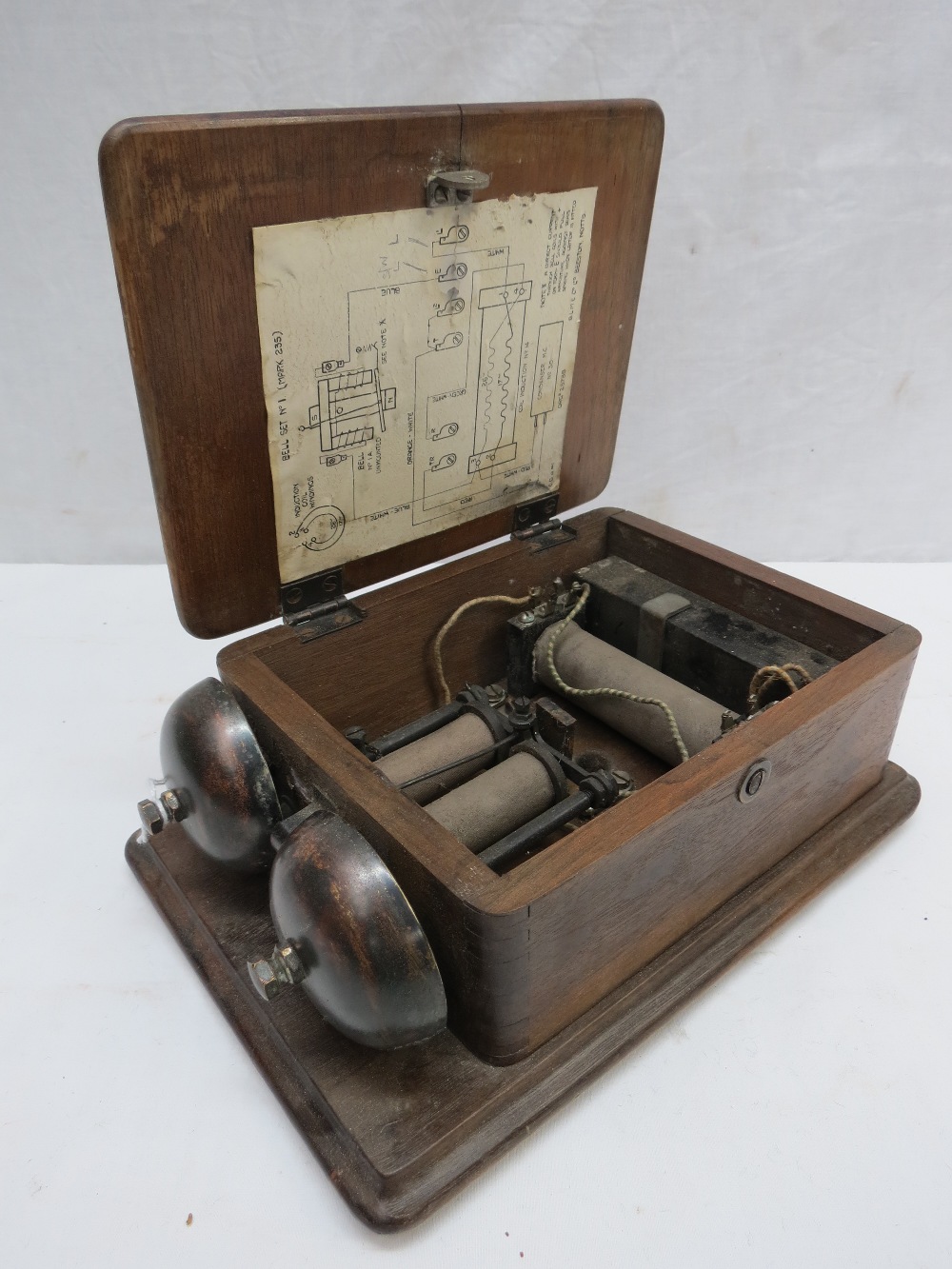 GPO Bell Set No 1 (Mark 235) in original mahogany case (with two