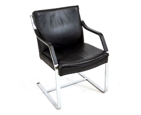 Designer Armlehnstuhl, 20. Jh., Entwurf Rudolf Glatzel für Walter Knoll, unterseitig bezeichnet Art Collection, mattiertes St