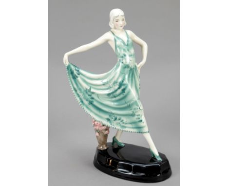 Figur 'Harvey', Goldscheider Wien, schwarze Stempelmarke 1922-41, Entwurf Stephan Dakon um 1926/27, Fayence, polychrom staffi