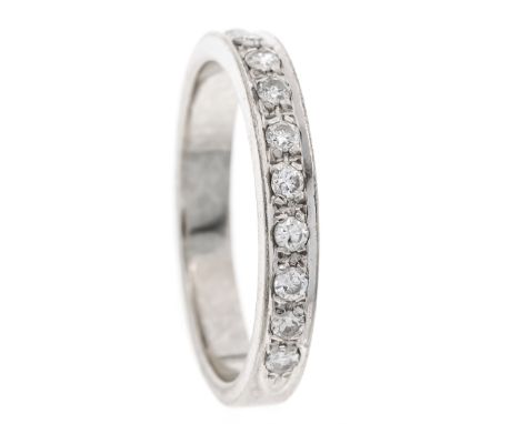 Memory-Ring WG 585/000 mit 10 Brillanten, zus. ca. 0,30 ct W/SI-PI, RG 56, 3,4 g