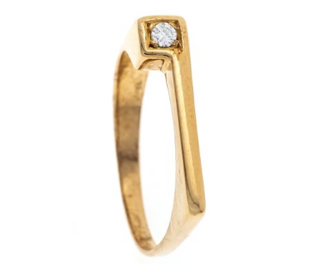 Brillant-Ring GG 750/000 ungest., gepr., mit einem Brillanten 0,05 ct W/SI, RG 55, 2,3 g