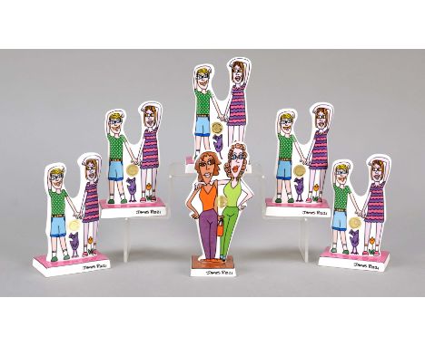 Sechs Figuren, Goebel, Artis Orbis, Ende 20. Jh., Entwurf James Rizzi (New York City 5.10.1950 - 26.12.2011), US-Amerikanisch