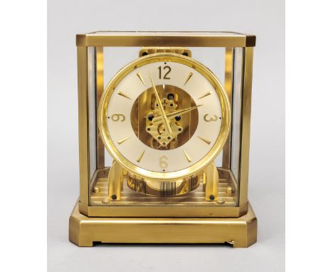 Jaeger LeCoultre Atmos, Cal. 519, um 1950, allseitig verglast, silberf. Ziffernring mit vergoldeten Keilen und arab. Ziffern,