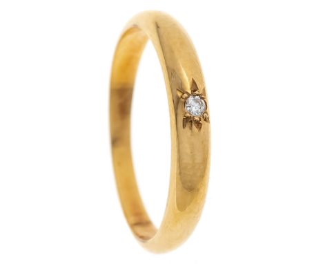 Brillant-Ring GG 750/000 ungest., gepr., mit einem Brillanten 0,02 ct W/SI, RG 53, 2,9 g