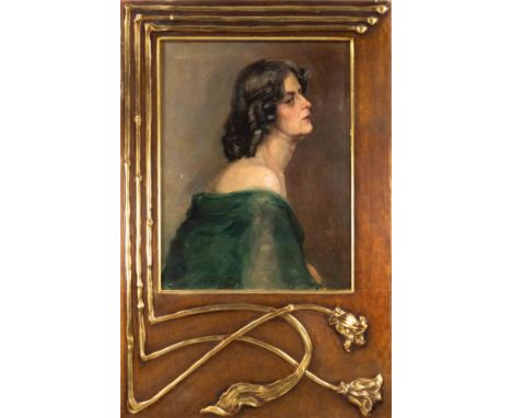 Unidentifizierter Maler um 1900, Portrait einer Dame im Profil, Öl auf Malkarton, u. re. undeutlich sign. ''Vercany J.'' (?),