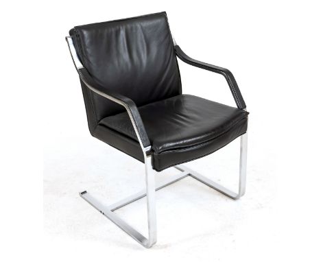 Designer Armlehnstuhl, 20. Jh., Entwurf Rudolf Glatzel für Walter Knoll, unterseitig bezeichnet Art Collection, mattiertes St