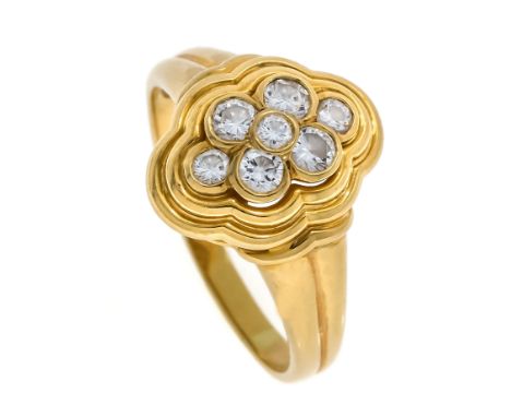 Brillant-Ring GG 750/000 ungest., gepr., mit 7 Brillanten, zus. 0,50 ct TW/VS, RG 61, 6,4 g