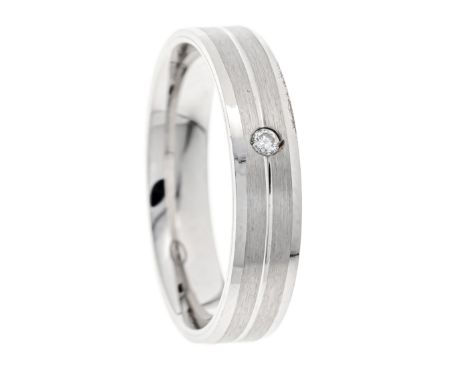 Ring WG 750/000 mit einem Brillanten 0,04 ct W/SI, RG 63, 3,6 g