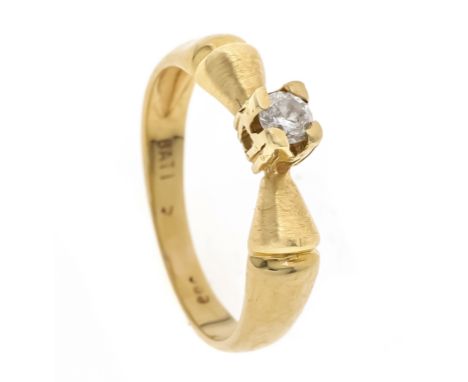 Brillant-Ring GG 585/000 mit einem Brillanten 0,10 ct W/SI, RG 47, 1,8 g