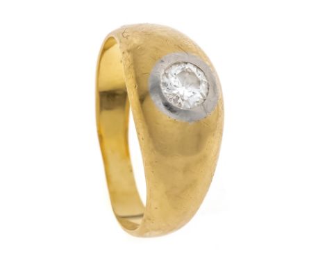 Altschliff-Diamant-Ring GG/WG 750/000 mit einem Altschliff-Diamanten ca. 0,30 ct l.get.W/SI, RG 52, 5,6 g