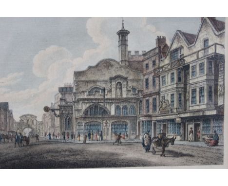 A 20th century  lithograph print being framed and glazed entitled '' View in Fleet Street '' unmarked and unsigned. Measures: