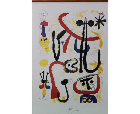 A lithograph print of painting after MIRO 1950. Measure:70cms x 55cms.