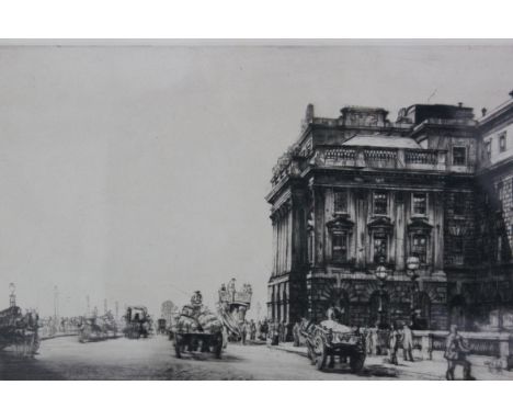 A painting in pencil / sketch by FRANCIS DODD, framed and glazed, depicting a busy day at the cliff / promenade. The pictures